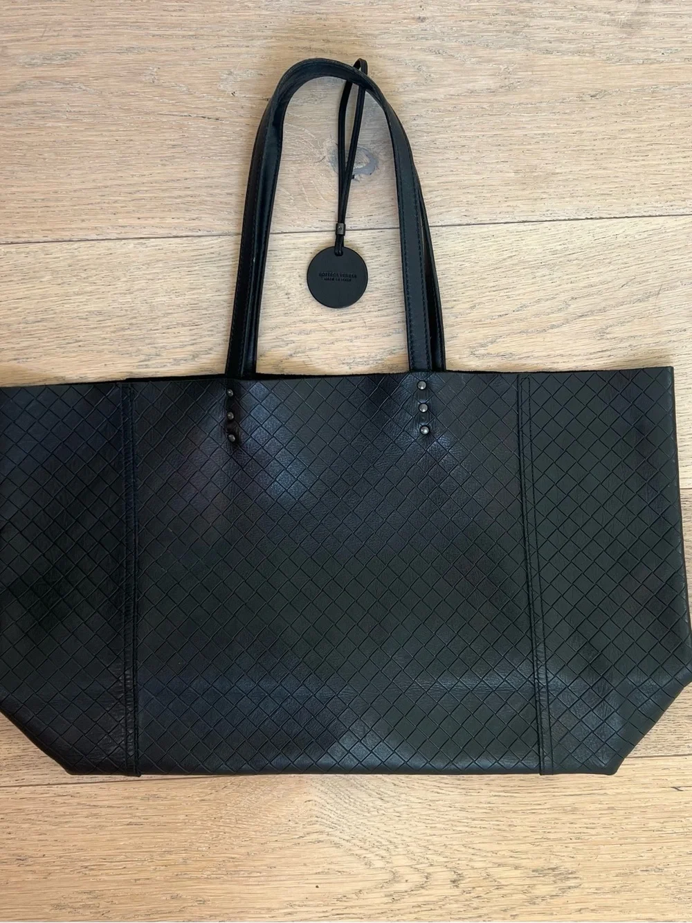 BOTEGGA VENETA Intreccio Mirage Tote Bag Shoulder Leather Black EXCELLENT
